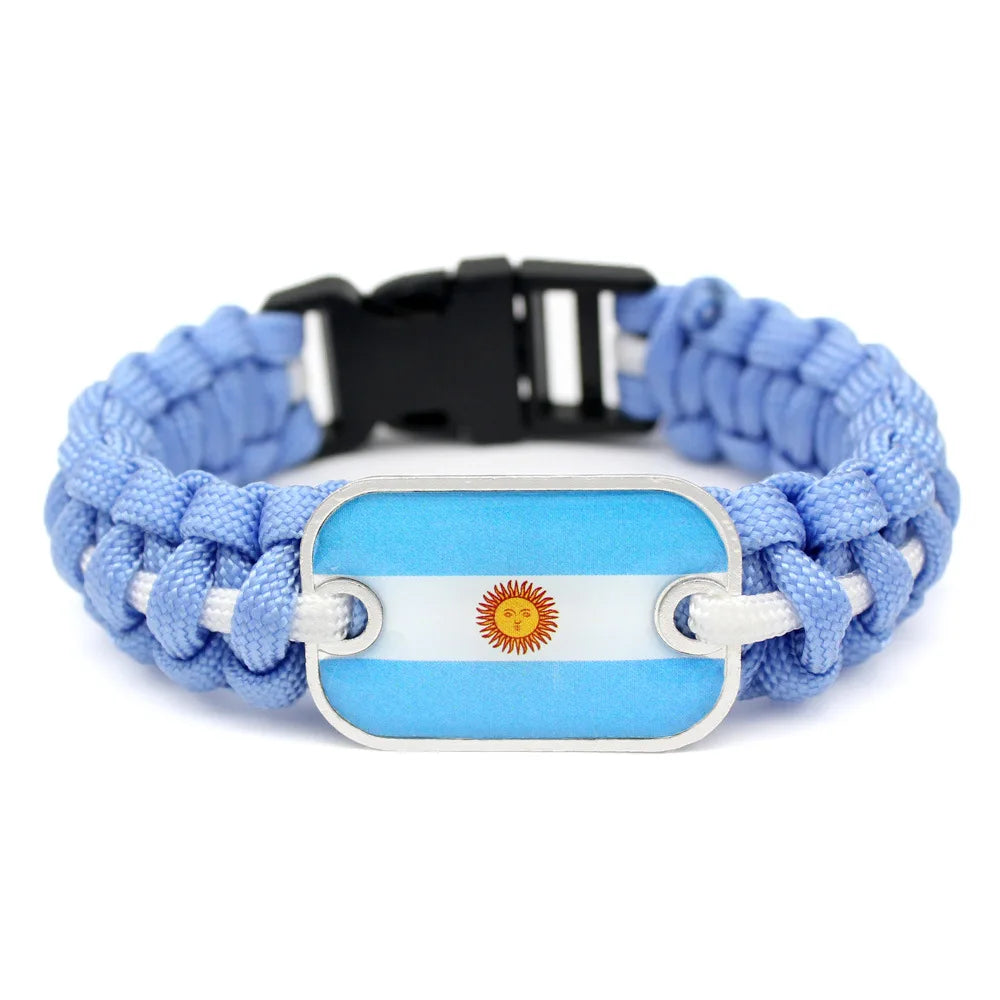SC Wholesale Fashion Lifesaving Bracelet Stylish Handmade Braid Rope Bracelet Trendy National Flag Bracelet for Men Women