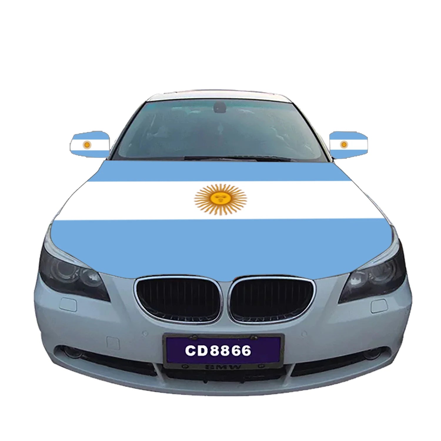 Factory Direct Sales Custom Size Engine 100%Polyester Cover Rearview Mirror Custom Argentina Argentine Car Hood Flag