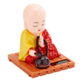 7.5*7*9.5cm S Size Shake Nodding Head Car Little Novice Buddha Doll Solar Young Monk for Home Car Decor Blue Red Yellow