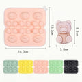 Wholesale Food Grade Silicone Easy Release 6 Cavities Cute Bear Ice Cube Mold Silicone 3D Fun Shape Ice Cube Tray With Lids