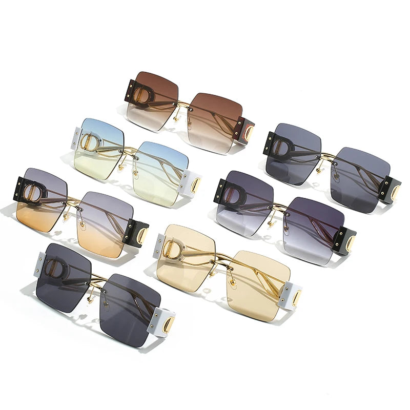YTSKD8808 Rimless Luxury Designer D Brand Top Fashion Metal Sunglasses Gafas De Sol