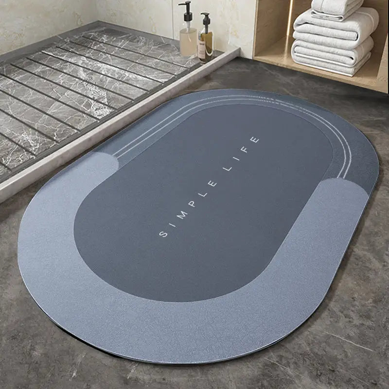 Customized Soft Diatomite Bath Mat Quick Dry Absorbent Bath Rugs Machine Made Solid Pattern Rubber for Home Use