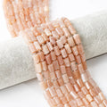 8 X 12 mm AAA Grade Natural Rough Sunstone Gemstone Smooth Cylinder Tube Spacer Beads for Bracelet Jewelry Making