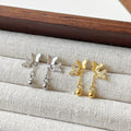 High Quality Sterling Silver Jewelry S925 Bow Tassel Stud Earrings Jewelry Sterling Silver Minimalist Zircon Stud Earrings Women