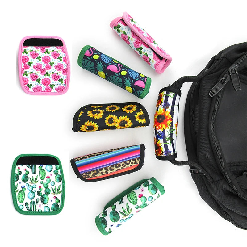 Ready to Ship Wholesale Neoprene Sublimation Luggage Handle Wrap Covers Grips