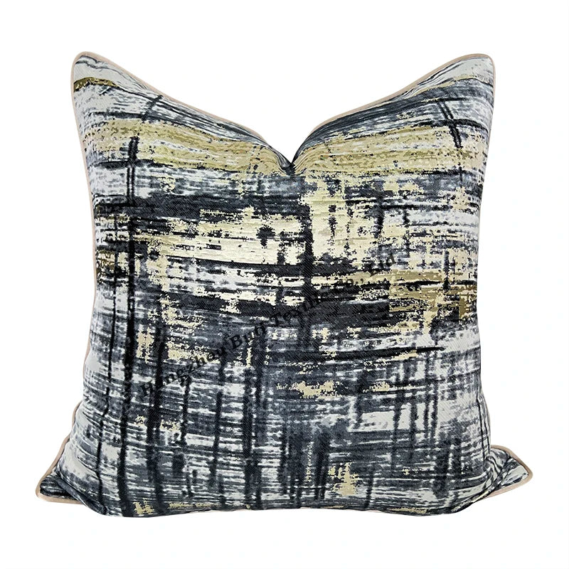 Silver Modern Western 22x22 24x24 Inches Geometric Throw Pillow Cover Fashionable Home Cushion Cover Black Gold Custom Option