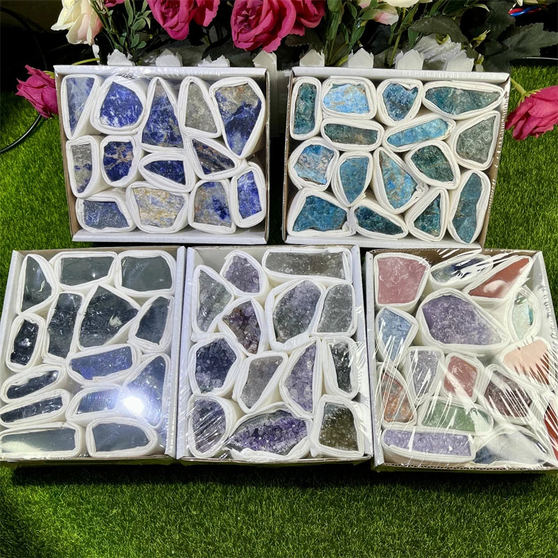2024 Hot Sell Natural Healing Stone Crystal Box Sets Different Mineral Raw Stone for Gift