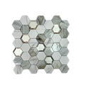 White Hexagon Peel and Stick Tile Mirror Glass Mosaic Sticker Waterproof 3d Self Adhesive Mosaic for Backsplash Wall