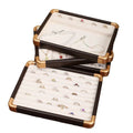Vintage Solid Wood Velvet Jewelry Storage Tray Earrings Necklaces Rings Bracelets Display Organizer Props Tray