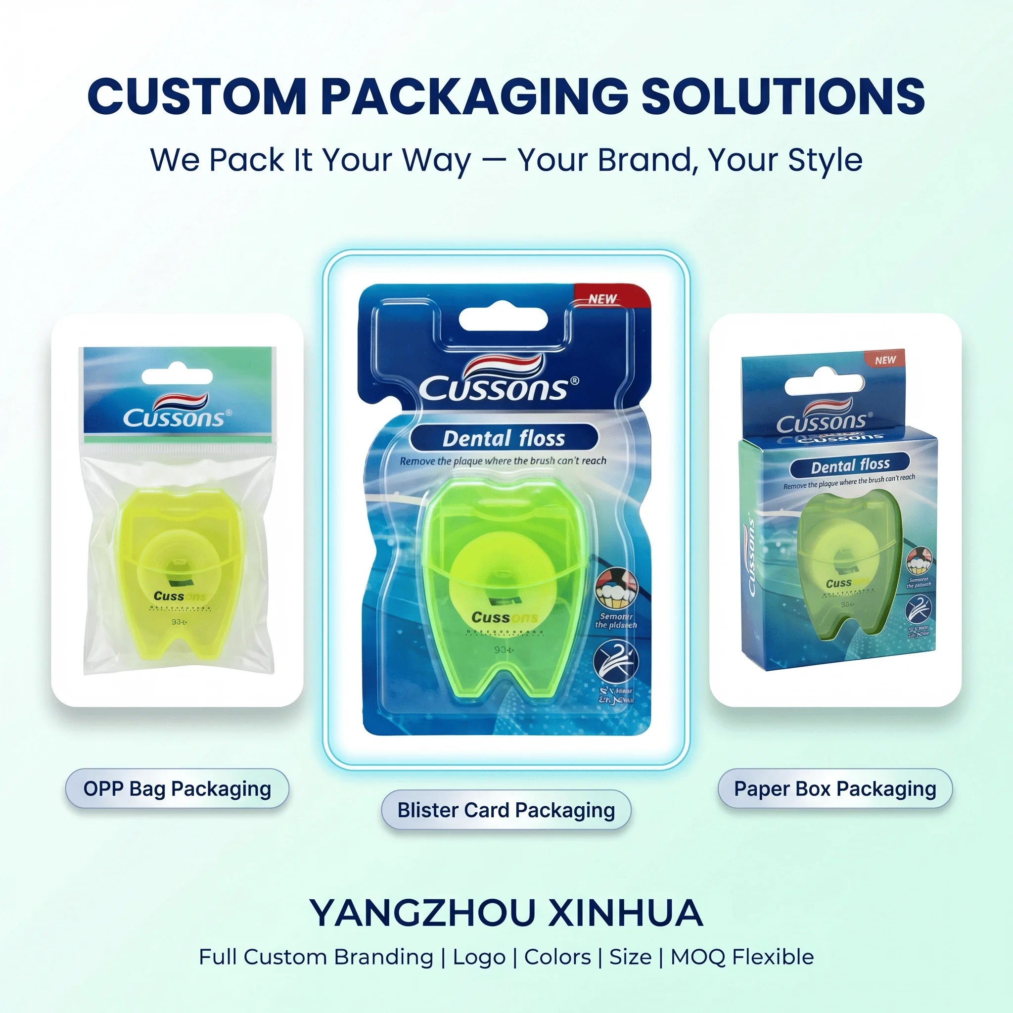 50 Meters Dental Floss Waxed Mint Flavor Custom Logo Dental Floss Nylon Teeth Cleaning Charcoal Floss OEM Oral Care Product