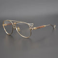 Metal Shenzhen 2022 High Quality Punk Design Handmade Carving Optical Glasses Big Frame Classic Eyewear Diamond Face Unisex