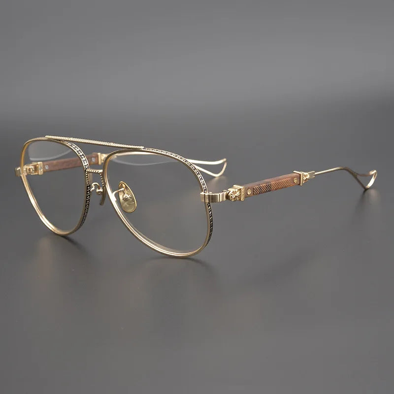 Metal Shenzhen 2022 High Quality Punk Design Handmade Carving Optical Glasses Big Frame Classic Eyewear Diamond Face Unisex