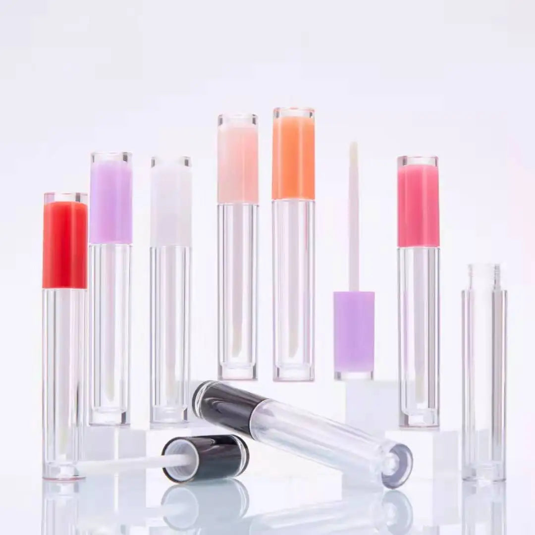 5ml empty rose red pink with brush 5g packaging lipgloss with brush lip gloss tube with wands lip gloss containers tube