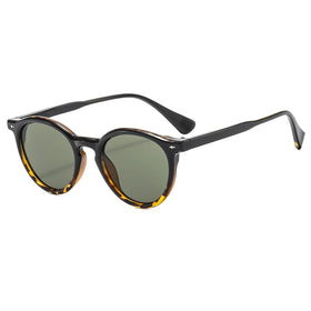 De Sol Luxury Design 2025 Classic Round Sunglasses Custom Logo on Lens New Artsy Sun Glasses with Polar Plastic Frame