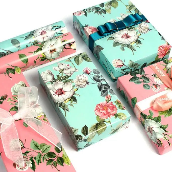 Green Flower 80GSM Thick Gift Wrapping Paper Wholesale High Quality Gift Wrapping Paper Sheet