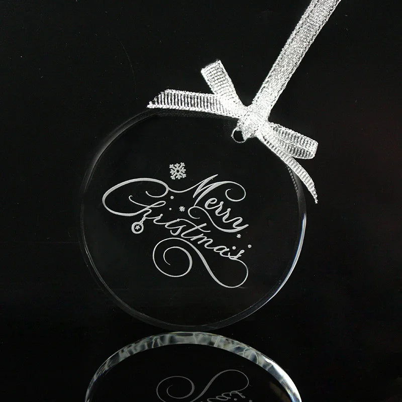 Sublimation Crystal Blanks Christmas Ornament Glass Round Ornament Flat
