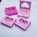 Valentine's Day Eyelash Box Wholesale pink Heart Shaped Lash case Mirror Private Label Luxury Eyelash Packaging Box