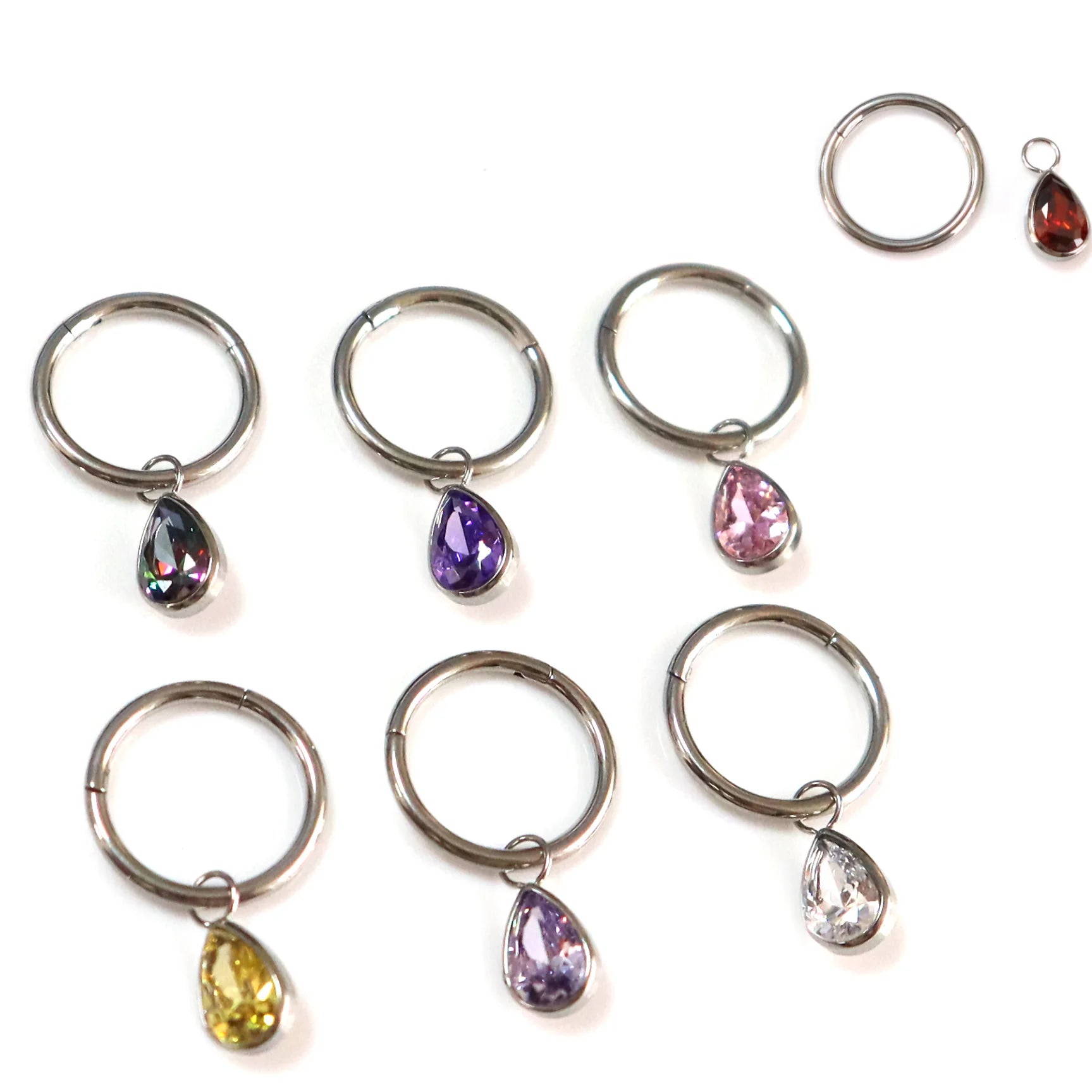 2025 Wholesale G23 Titanium Silver Plated Wedding Engagement Nose Ring Earrings Piercing Jewelry