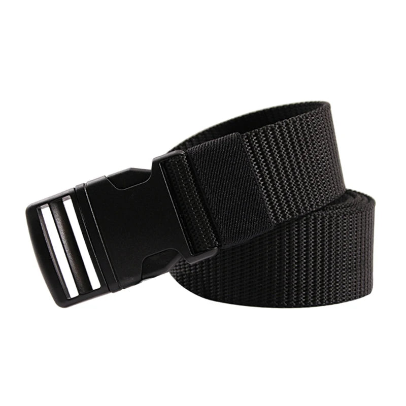 Adjustable Nylon Canvas Belt with Plastic for Buckle Long Waistband Casual Style for Women Men Teens