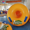 Yellow Heavy-duty Lazy River Pvc Inflatable Round Water Park Ski Tube Ring for Single Person