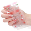 Christmas Hot Selling 16 Strips Christmas Gold Foil Glitter Stamping French Design Long Lasting Nail Art Stickers Nail Wraps