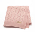 MIMIXIONG 100% Organic Cotton Blanket Soft and Comfortable Baby Knitted Blanket Fringe Design for Newborn Baby