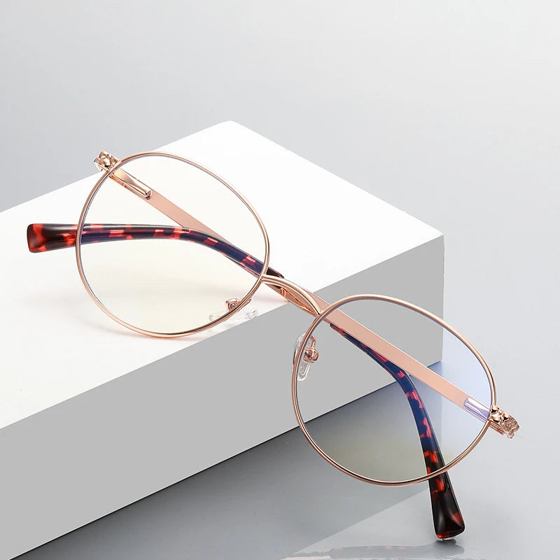 3057 Small Retro Round Frame Anti Blue Light Metal Optical Glasses Frames Men Women Fashion Computer Eyeglasses