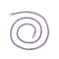 BC105 3mm 16" 18" Brass Setting CZ 3 Prong Tennis Chain Necklace Silver Color Purple Zircon Women Necklace