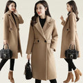 M-4XL Knee-length Trench Plus Size Women's Mid-length Autumn and Winter Thickened Temperament Slimming Coat