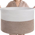 Custom Logo Large Toys and Clothes Woven Cotton Rope Laundry Nursery Hamper Storage Baskets Collapsible for Baby Nursery