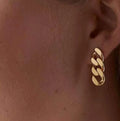 Wholesale High End Waterproof Hypoallergenic 316L Stainless Steel Women's Trendy Hoop Earrings 18K Gold Plated Zircon