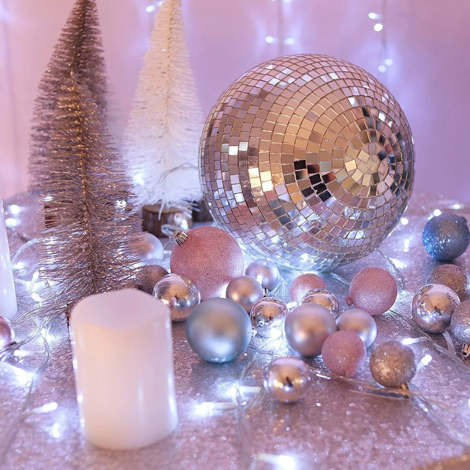 Disco Light Mirror Ball Stylish Mirror Disco Ball Silver Hanging Reflective Lighting Mirror Balls