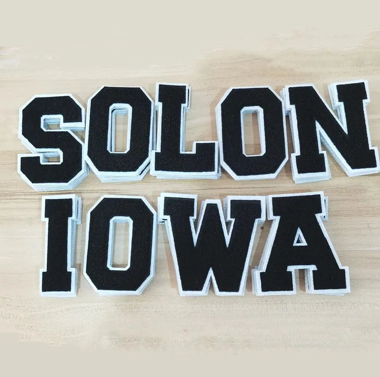 Wholesale in Stock English Letter Patch Embroidery Iron on Cloth Sticker