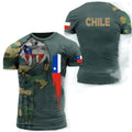 Fitspi Vintage Chile T-shirt 3d Print Chilean Flag Shirt O Neck Men's Veterans Short Oversized Streetwear Loose Camo Tops
