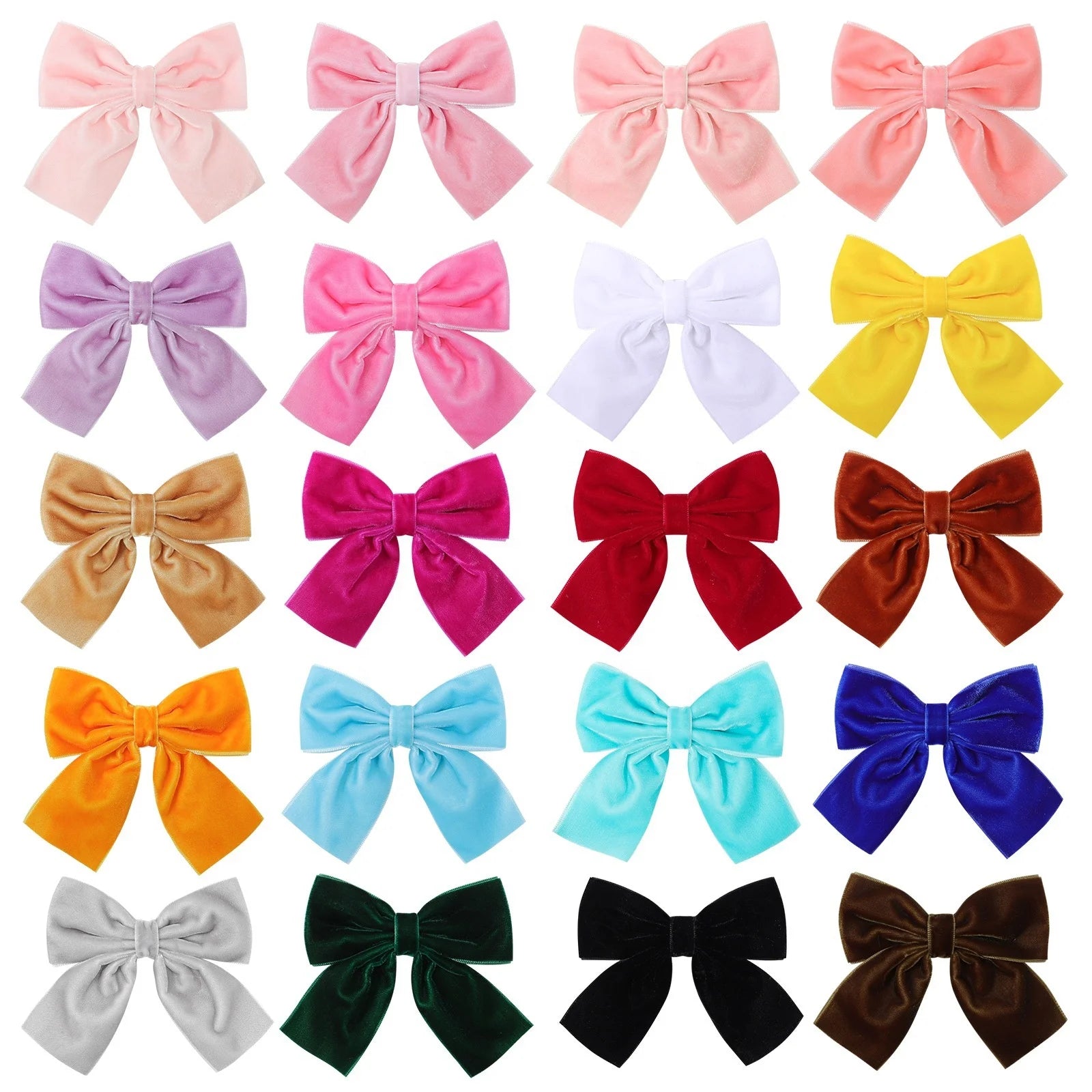 New Children's Hair Accessories Clip Velvet Handcrafted Bow Bobby Hair Clip