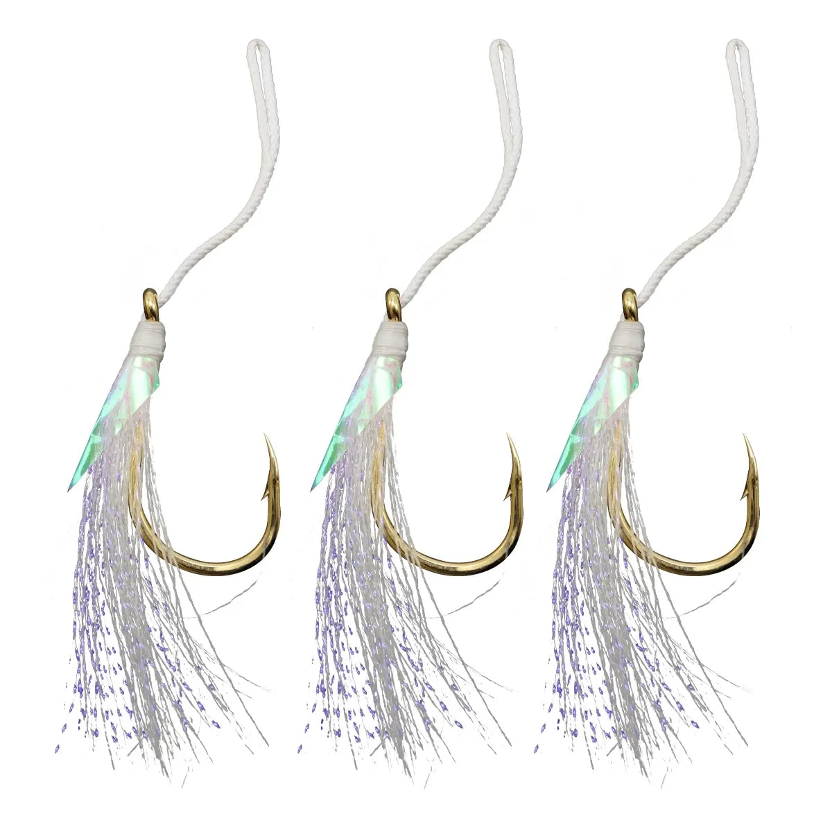 Manufacturer 1/0 2/0 3/0 4/0 5/0 High Carbon Steel With Skirt Jig Fishing Assist Hooks