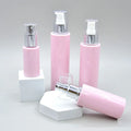 25ml 60ml 110ml 130ml Plastic Cosmetics Bottles Empty Pink Packaging Set with Pump Sprayer Skincare Lotion Bottles