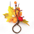 Wholesale Elegant Natural Fall Pumpkin Napkins Holder Wood Rattan Napkin Rings for Thanksgiving Decoration