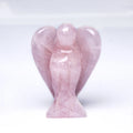 HZ Angel Figurine Miniature Handmade Carved Rose Quartz Mini Healing Statue Crystal Home Decoration Accessories