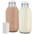 32oz 1000ml 1liter clear Cheap square Buttermilk Syrup Jam Barbecue Sauce Honey Milk Bottles Glass with Childproof Lids