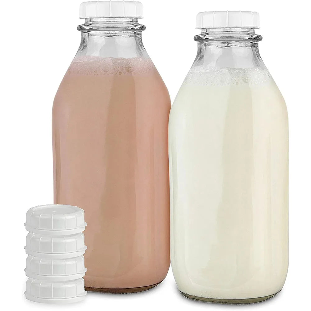 32oz 1000ml 1liter clear Cheap square Buttermilk Syrup Jam Barbecue Sauce Honey Milk Bottles Glass with Childproof Lids