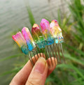 Diy Raw Crystal Hair Pin Piece Rainbow Crystal Jewelry Crystal Hair Accessories Hair Pindants for Wedding Jewelry