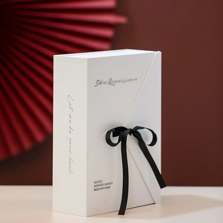 Luxury Empty Presentation Gift Magnetic Candle Box Inserts Custom logo Print Holographic Packaging Candle Jar Box with logo