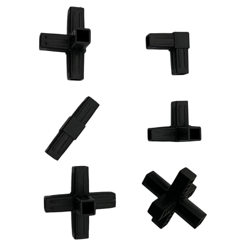 Source Factory Production 20*20 25*25 30*30 for square Steel Pipe Connector Abs Pc Pp Nylon Plastic Black square Pipe Connector
