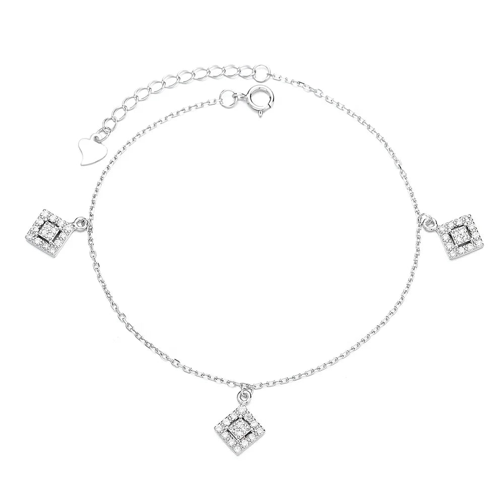 Hot Sale Classic Design Real Zircon 925 Silver Bracelet Jewelry