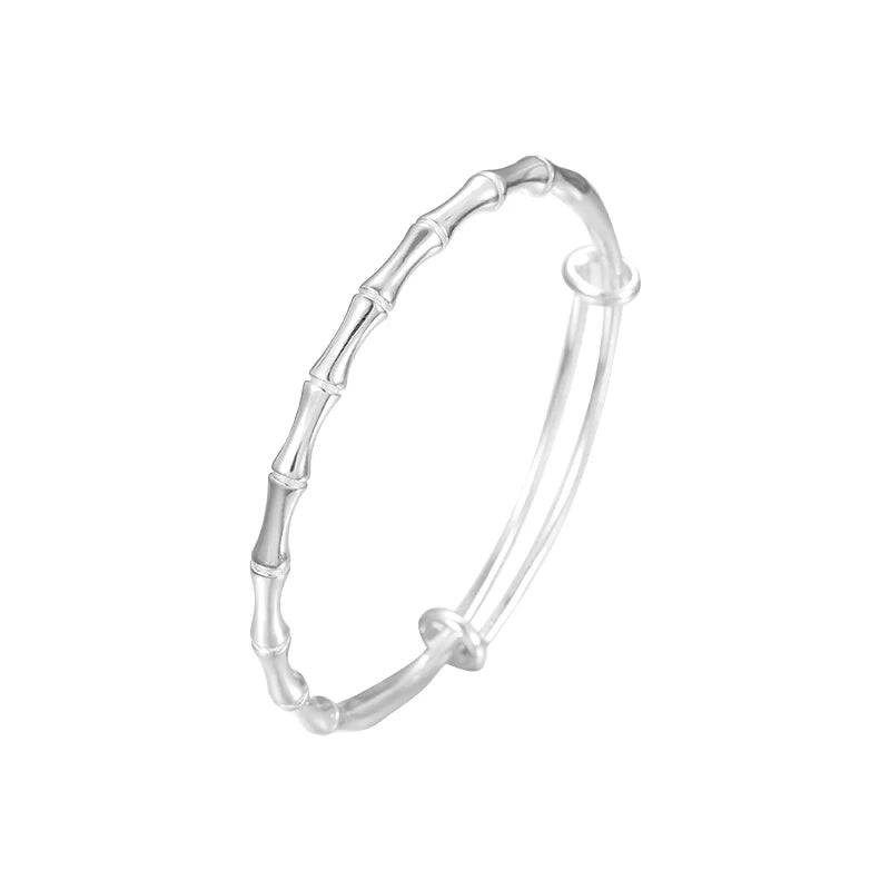 Fine Jewelry 925 Sterling Silver Plated Bamboo Bangles Bracelet Dragon Skull Bracelets for Women