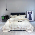 OEM/ODM king Size White Duvet Cover Luxury Embroidery 100% Cotton 4pcs Bedding Sets Supplier MegaBDM