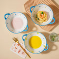 Ins Hand-painted Tulip Irregular Soup Bowl Anti-scalding Binaural Bowl