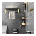 Aluminum Folding Storage Rack Hardware Accessories Set Black and Gold Towel Rack Shelf Bathroom Shelf Stainless Steel
