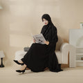 Women Turkey Abaya Muslim Prayer Dress Cardigan Kaftan Dubai Robe Casual Modest Dress Tulip Embroidery Open Abaya 4-Piece Set